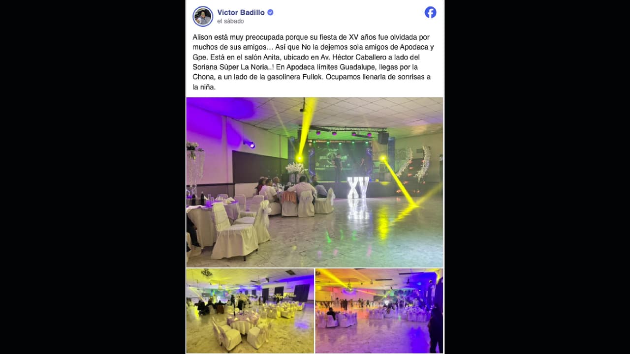 El periodista Victor Badillo usó sus redes sociales para ayudar a una quinceañera que habían dejado plantada en su fiesta