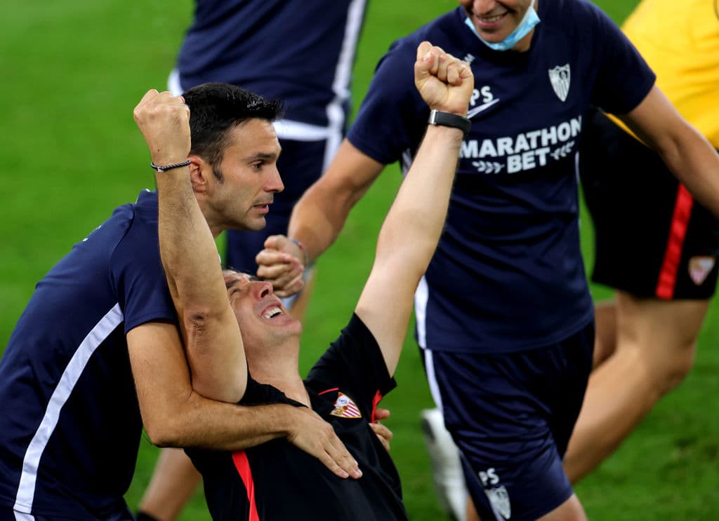 Las postales de la celebración del cuadro de Lopetegui tras imponerse al Inter en la final.