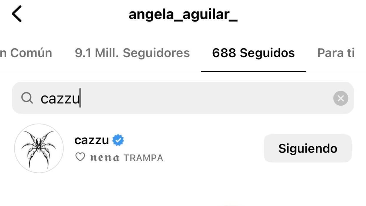 Contrario a Cazzu, Ángela Aguilar sí la seguía en Instagram gasta la mañana de este domingo 2 de junio.