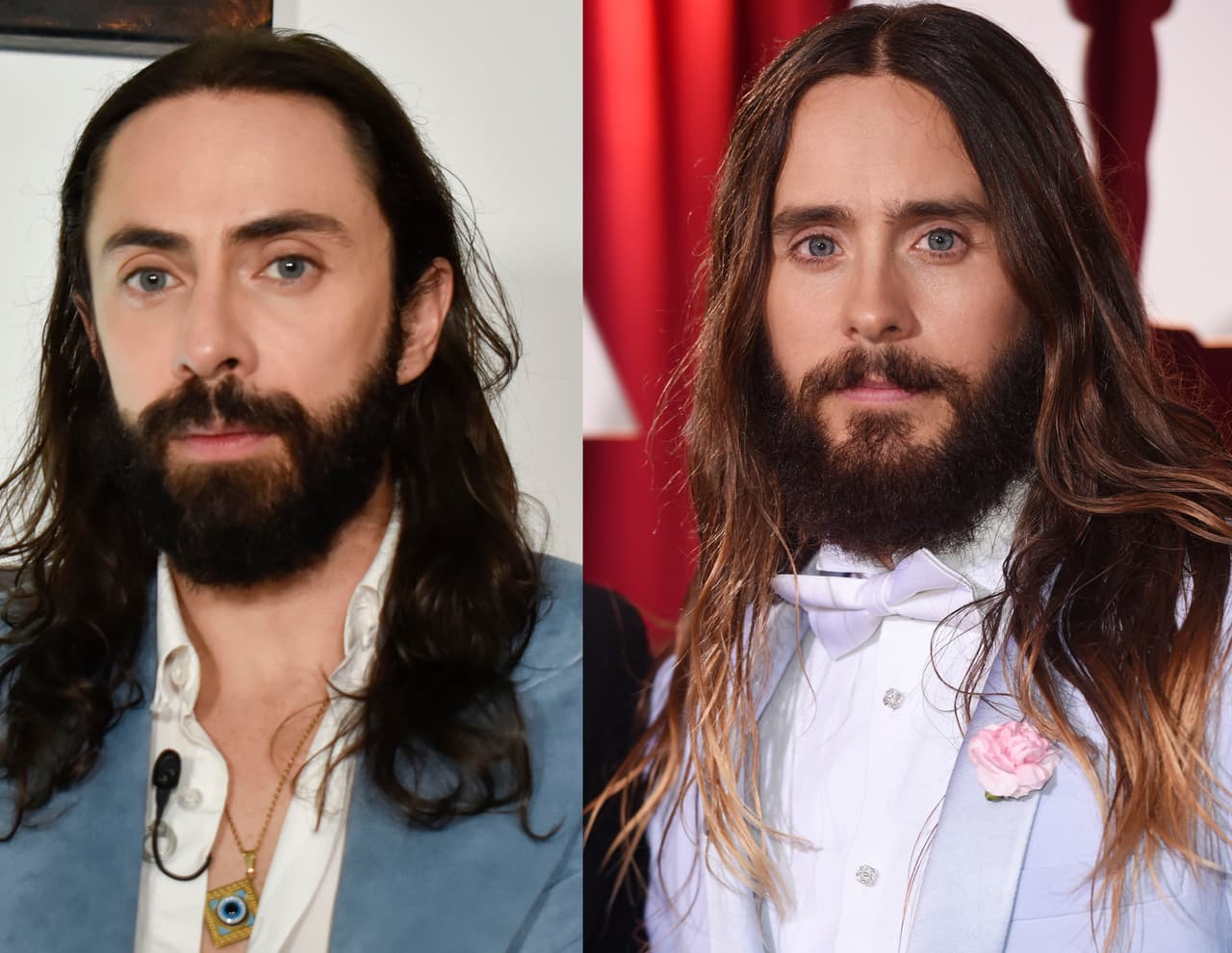 Jay de la Cueva y Jared Leto aman la música, el bigote, la barba y el pelo largo. Mientras el mexicano tiene 42 años, el estadounidense está por cumplir 49. Aún con esos años de diferencia, es probable que si se presentan en el mismo festival musical alguien termine confundiéndolos.