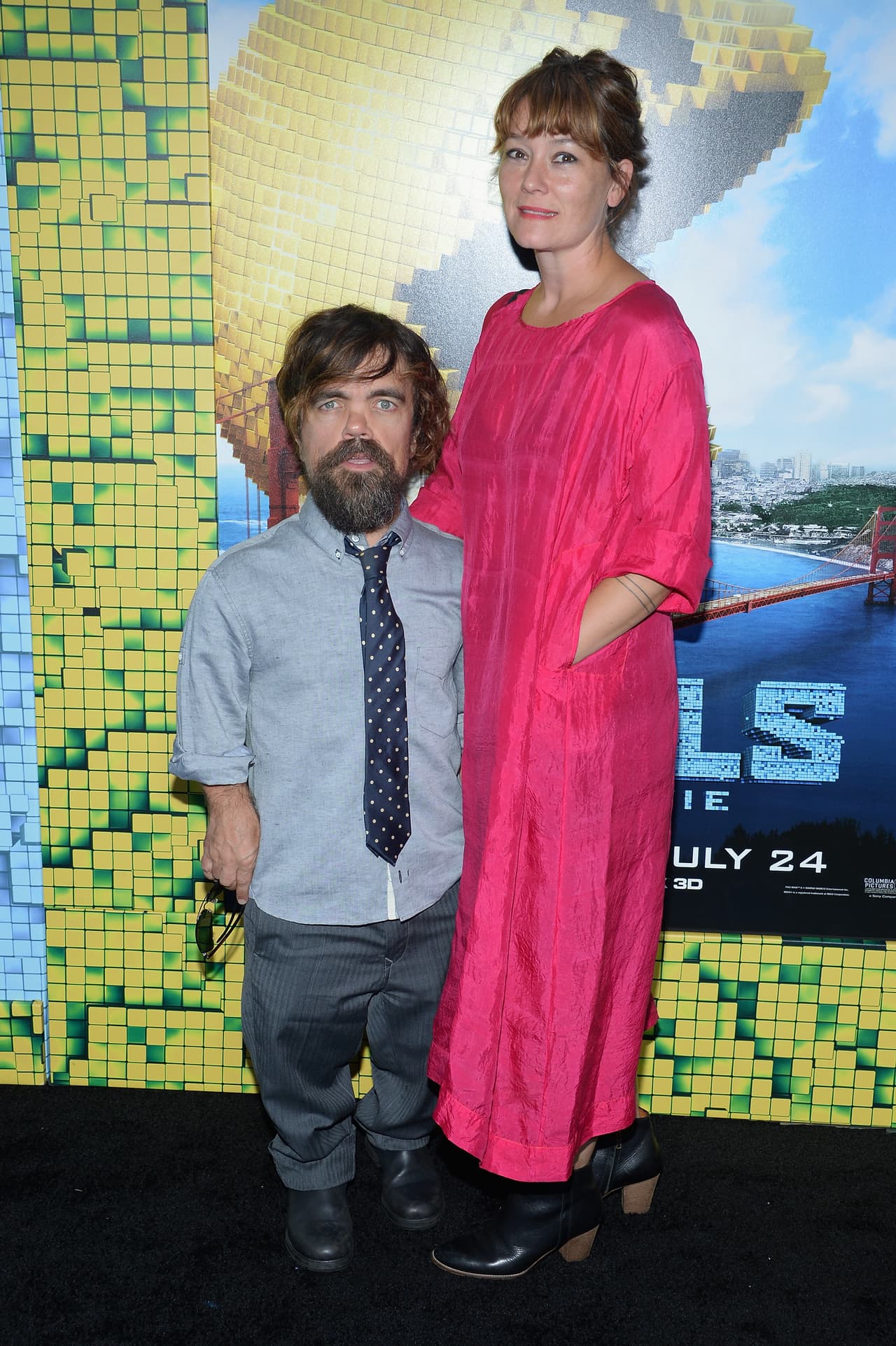 Con su esposa Erica en el estreno de 'Pixels'.