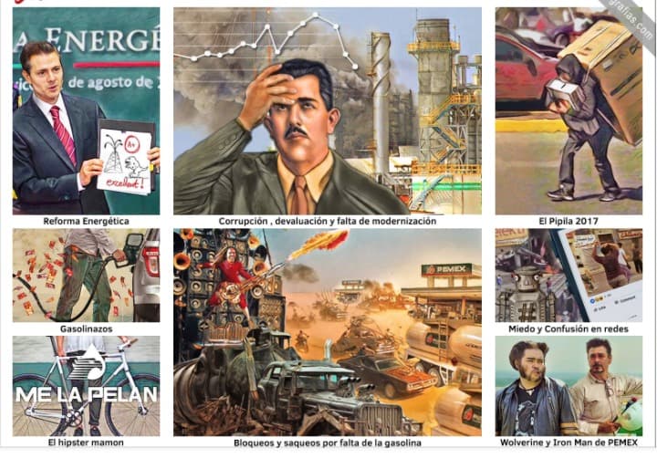 Un artista resume el 'gasolinazo' en una monografía que se ha vuelto viral