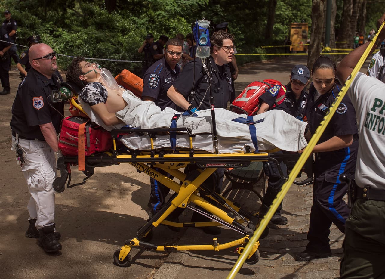 Herido de gravedad un joven por una explosión de pirotecnia en Central Park