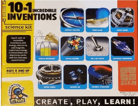 <b>17 de febrero de 2021: Anker Play Products retira el kit científico de inventos increíbles 10 en 1 </b>
<br>El kit científico fue retirado porque la pintura en el rojo y los imanes azules exceden la prohibición federal de pintura con plomo.
<br>
<br>Los consumidores deben dejar de usar los kits de inmediato y comunicarse con Anker Play Products llamando al 877-236-1945 o enviando un correo electrónico a
<b>customerservice@ankerpp.com</b>. También hay información adicional disponible en
<br>
<a href="http://www.ankerpp.com" target="_blank">www.ankerpp.com</a> haciendo clic en "Recalls".