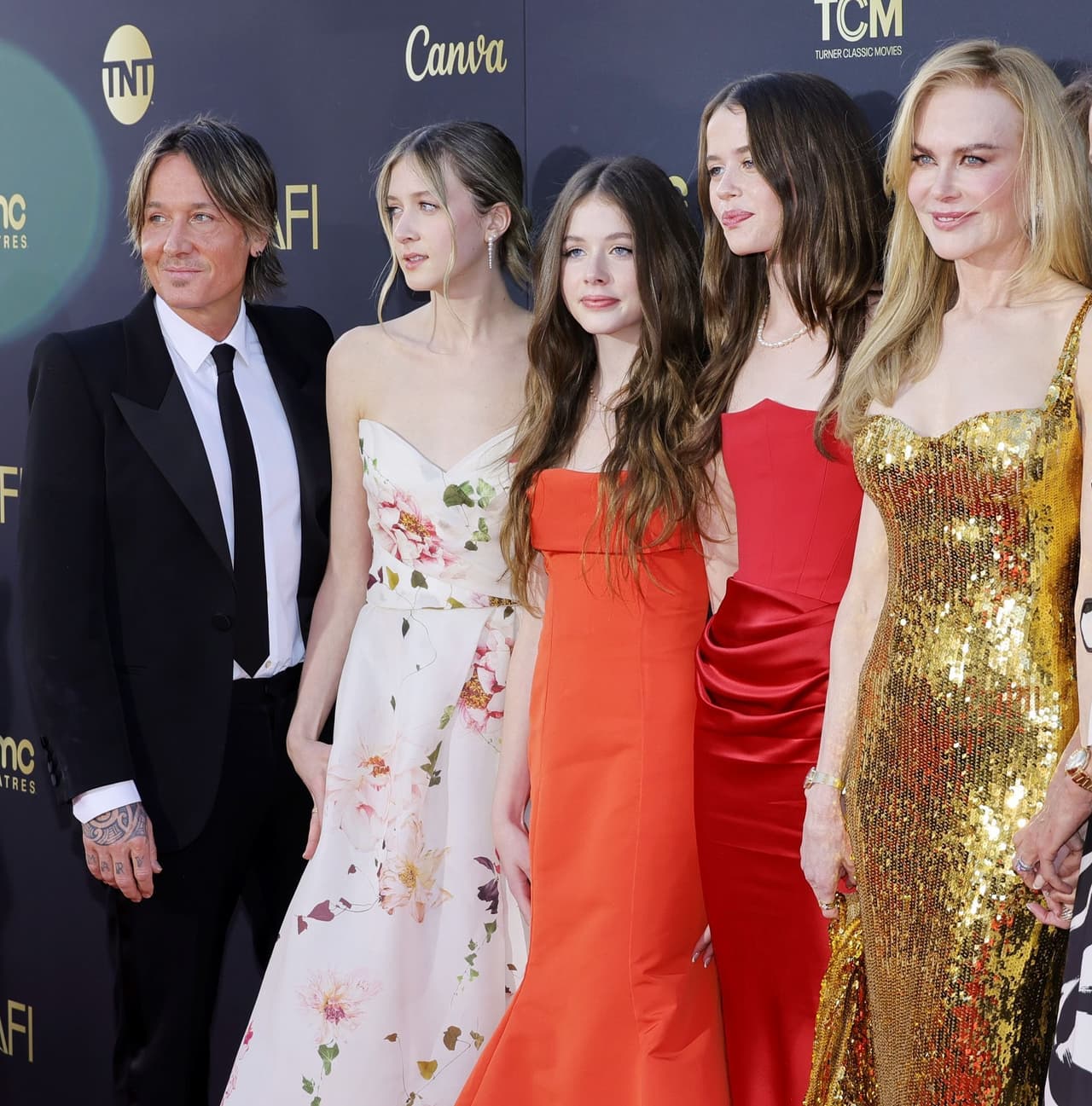 Nicole Kidman, su esposo Keith Urban, sus hijas Sunday y Faith, y su sobrina Sybella.