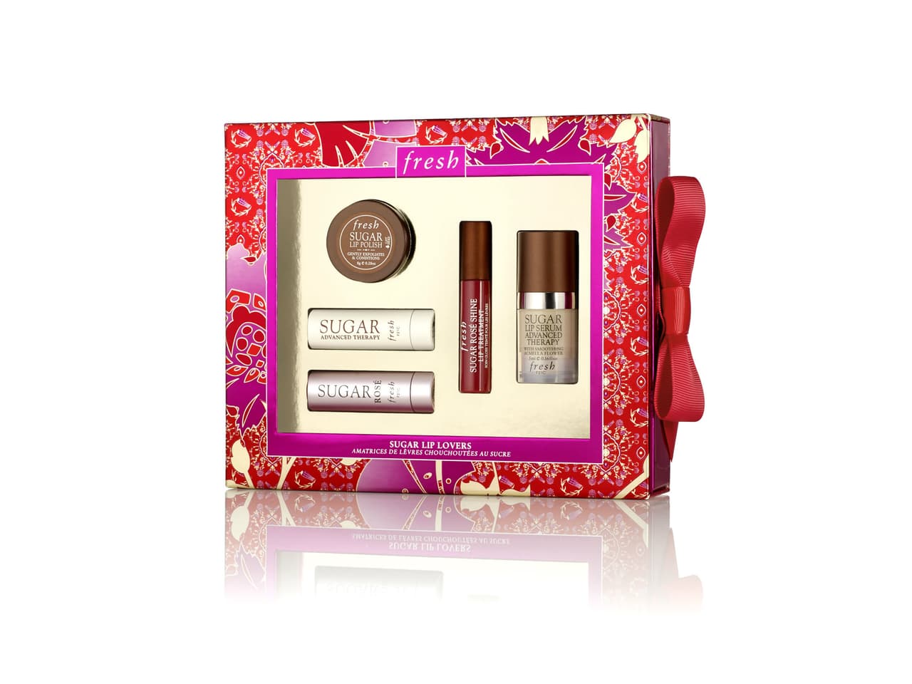 Para ella: Sugar Lip Lovers de Fresh cuenta con lo necesario para darle un cuidado completo a los labios. Elimina las células muertas con el exfoliante, regenera con el tratamiento, alisa con el suero e hidrata con alguno de los dos balms.