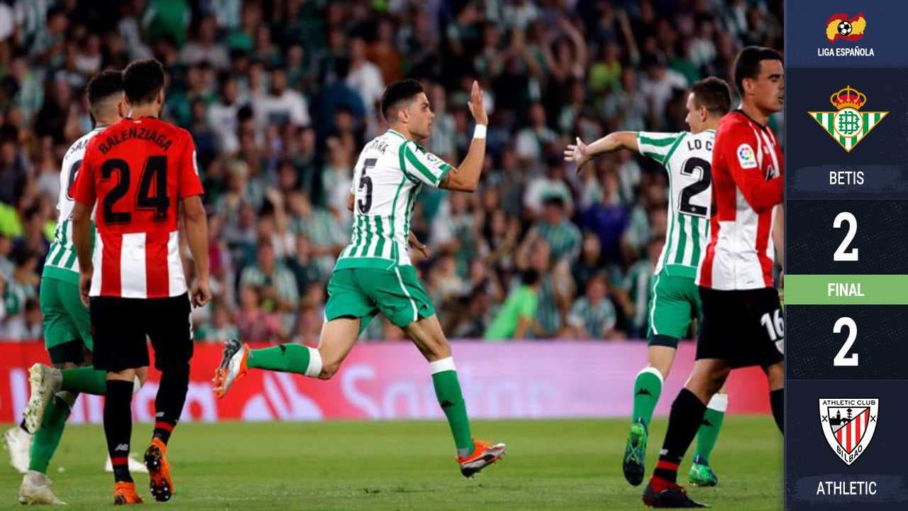 El Betis de Andrés Guardado alcanza a rescatar el empate ante el Athletic