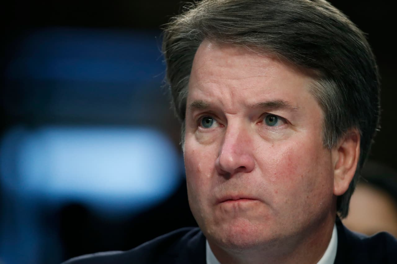 President Donald Trump's Supreme Court nominee, Brett Kavanaugh testifies before the Senate Judiciary Committee on Capitol Hill in Washington, Thursday, Sept. 6, 2018, for the third day of his confirmation hearing to replace retired Justice Anthony Kennedy. (AP Photo/Alex Brandon)