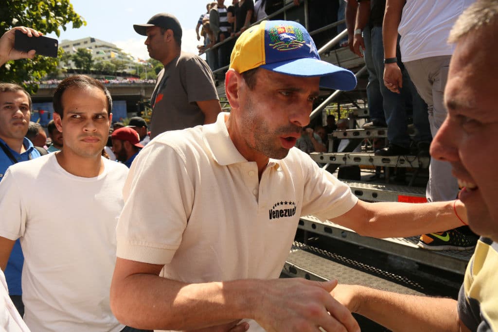 Henrique Capriles, líder de la oposición venezolana y ex candidato presidencial, estuvo presente en la marcha en apoyo a Juan Guaidó en Caracas.