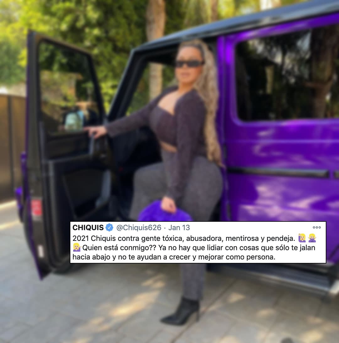 “2021 Chiquis contra gente tóxica, abusadora, mentirosa y pendeja. ¿Quién está conmigo? Ya no hay que lidiar con cosas que solo te jalan hacia abajo y no te ayuda a crecer y mejorar como persona”, escribió.