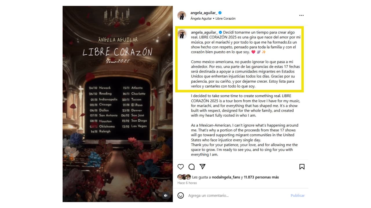 Así anunció Ángela Aguilar su regreso a los escenarios.