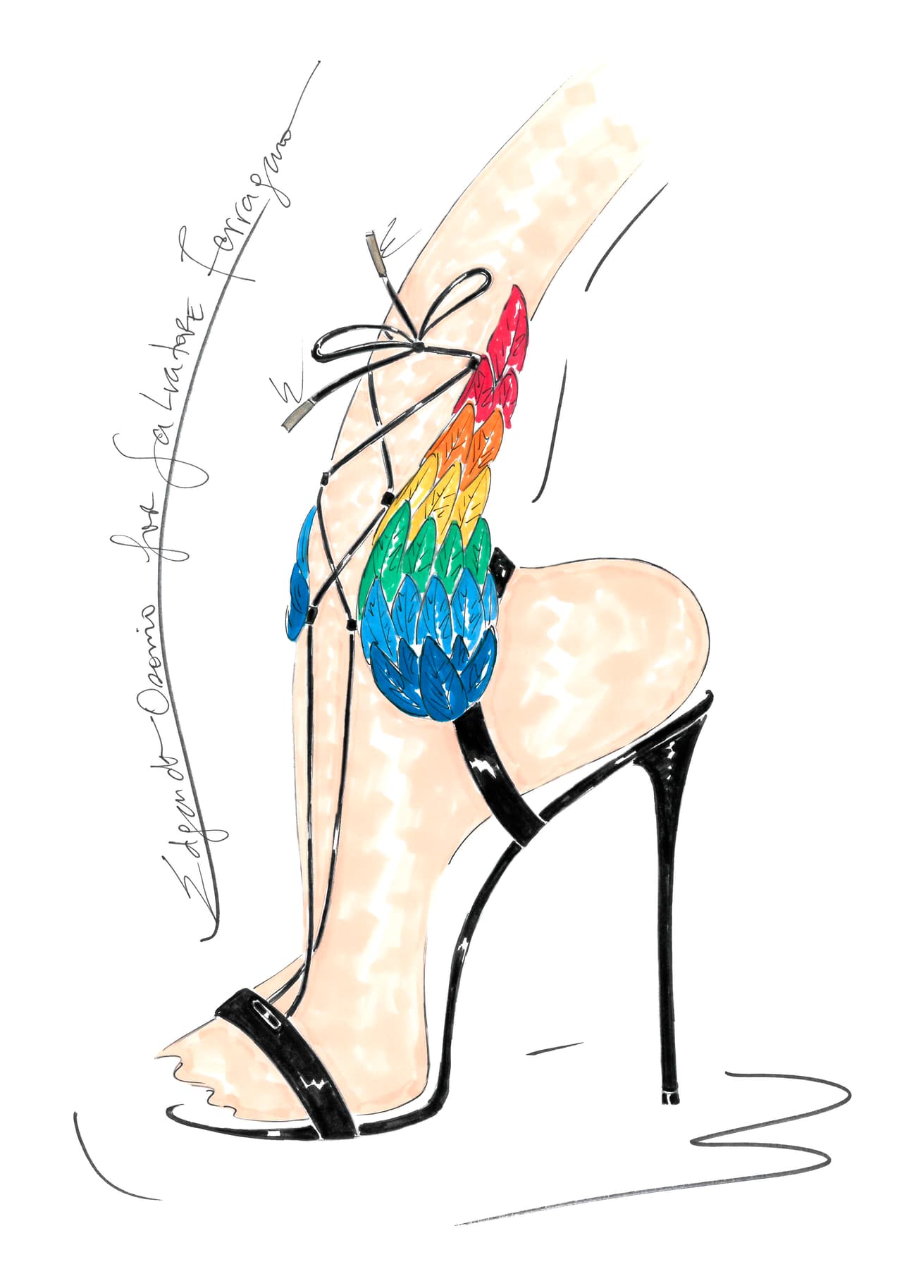 Algunos de los modelos creados por Osorio para Ferragamo