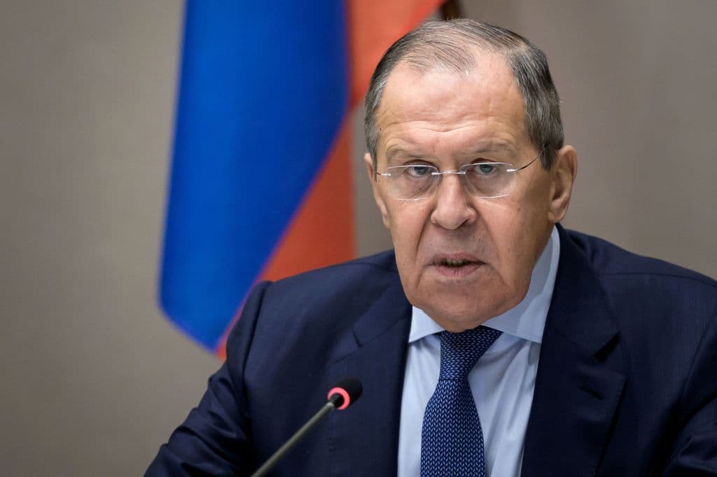 El ministro de Relaciones Exteriores ruso, Serguéi Lavrov, el 21 de enero de 2022 en Ginebra.