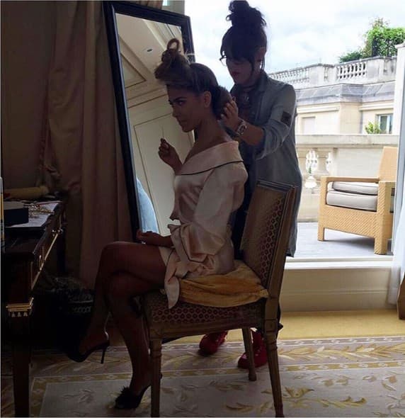 Millie Morales, la diseñadora de imagen de muchos famosos fue la encargada de dejar espléndida a la novia.