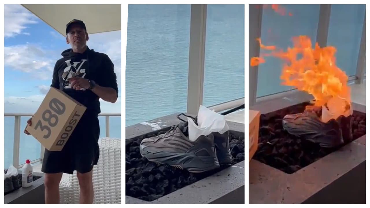 El hombre dijo que no iba a usar los 40 pares de zapatos, que tiene de la marca del rapero.
<br>