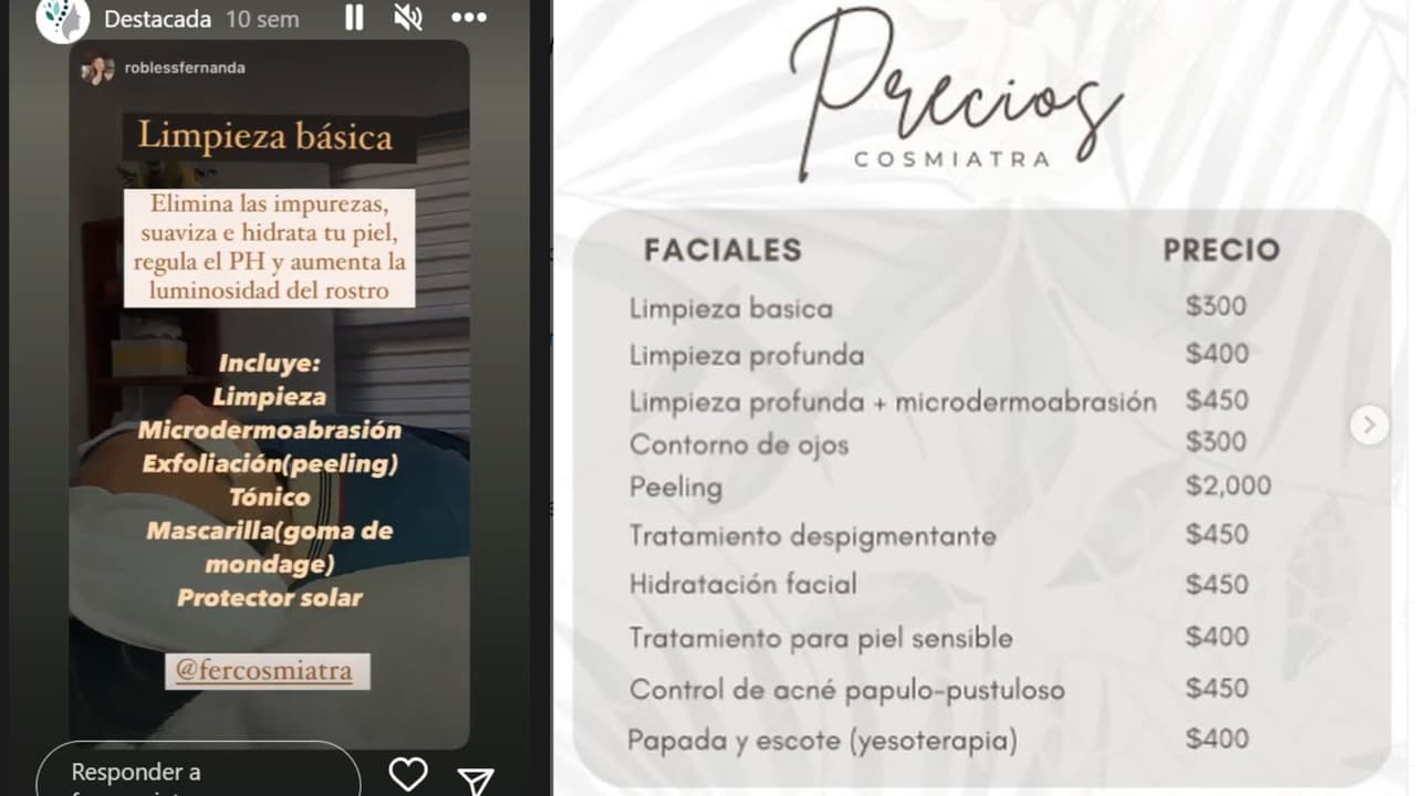 María Fernanda promocionaba su clínica también desde su cuenta personal de Instagram.