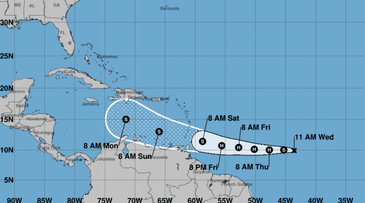 Tormenta tropical Gonzalo se fortalece mientras se dirige al Caribe