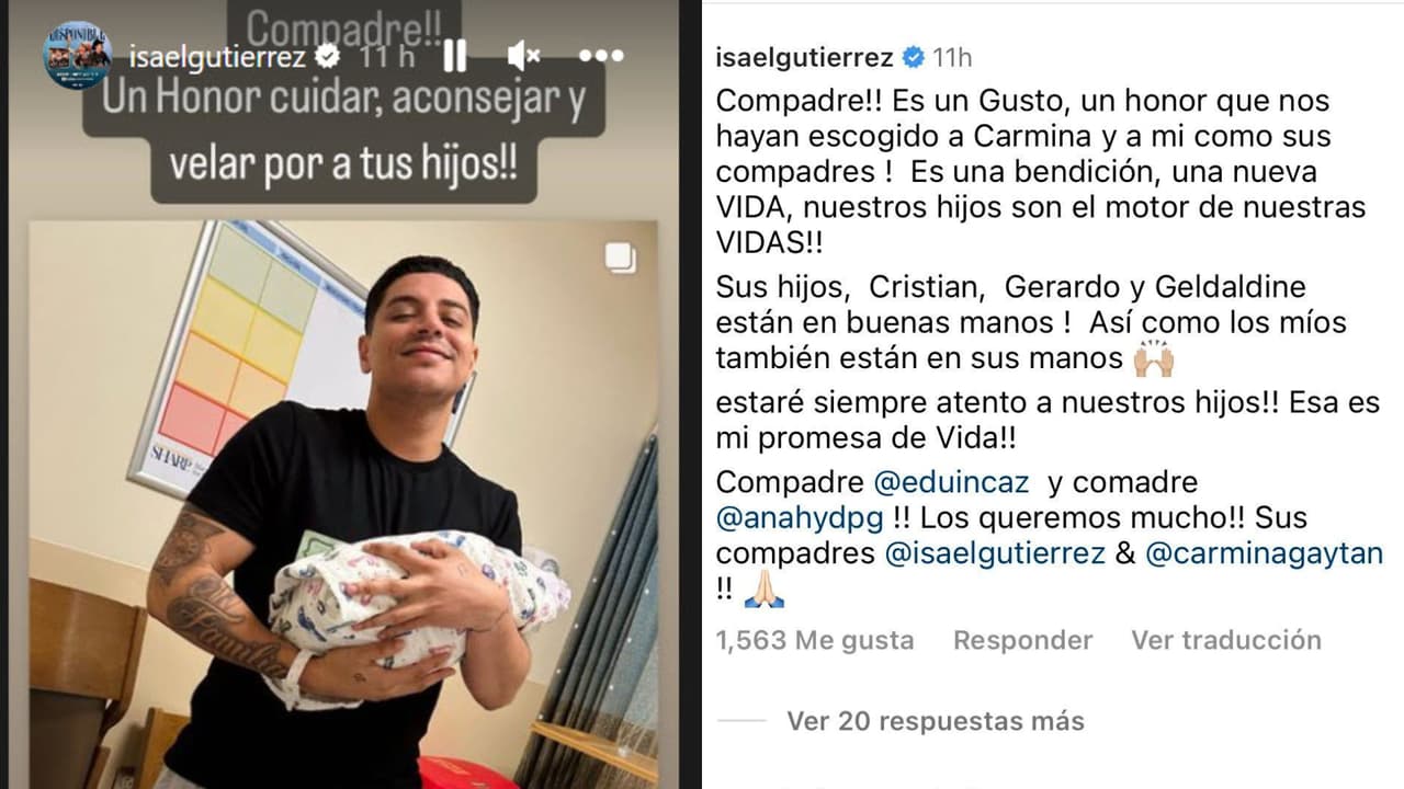 Al parecer, Isael Gutiérrez, mánager de Grupo Firme, sería el padrino del nuevo bebé de Eduin Caz.