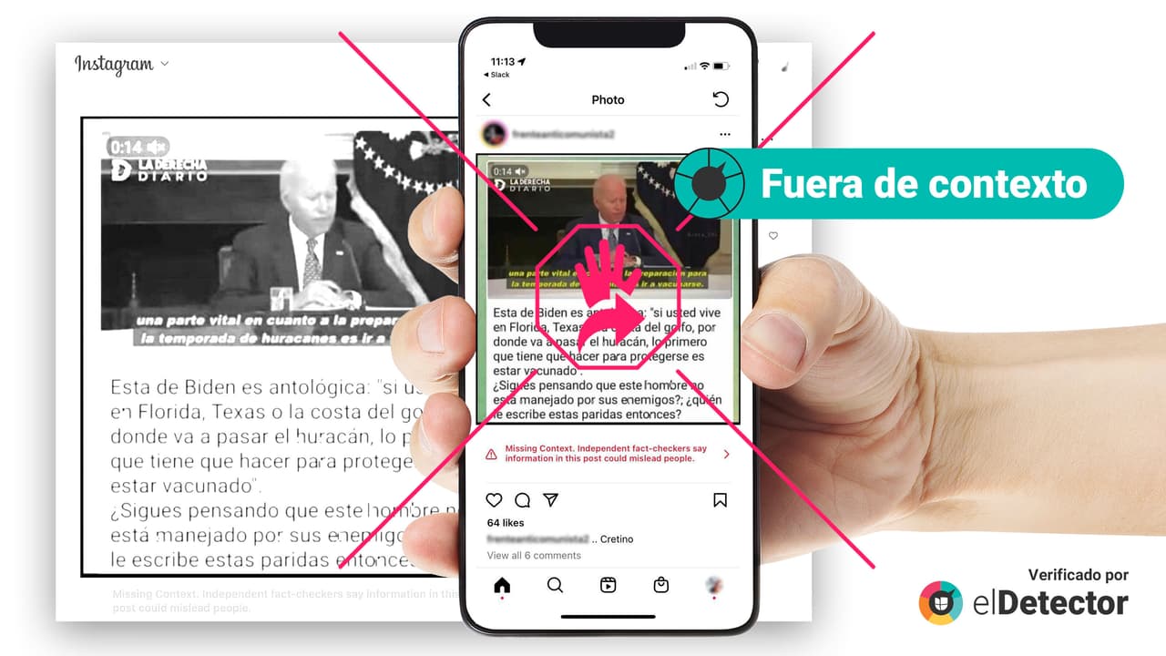 Biden no llamó a vacunarse contra el covid-19 para “protegerse” del huracán Ian