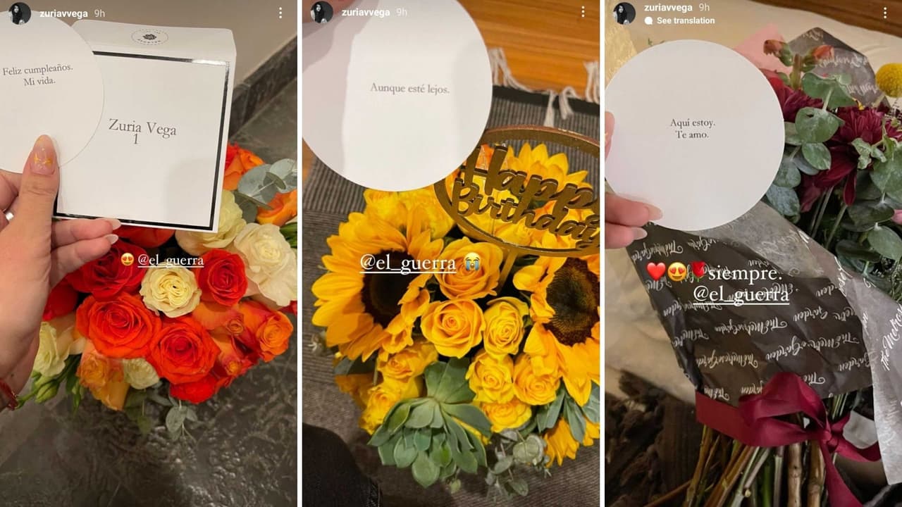 Regalos de Alberto Guerra para Zuria Vega en su cumpleaños 33