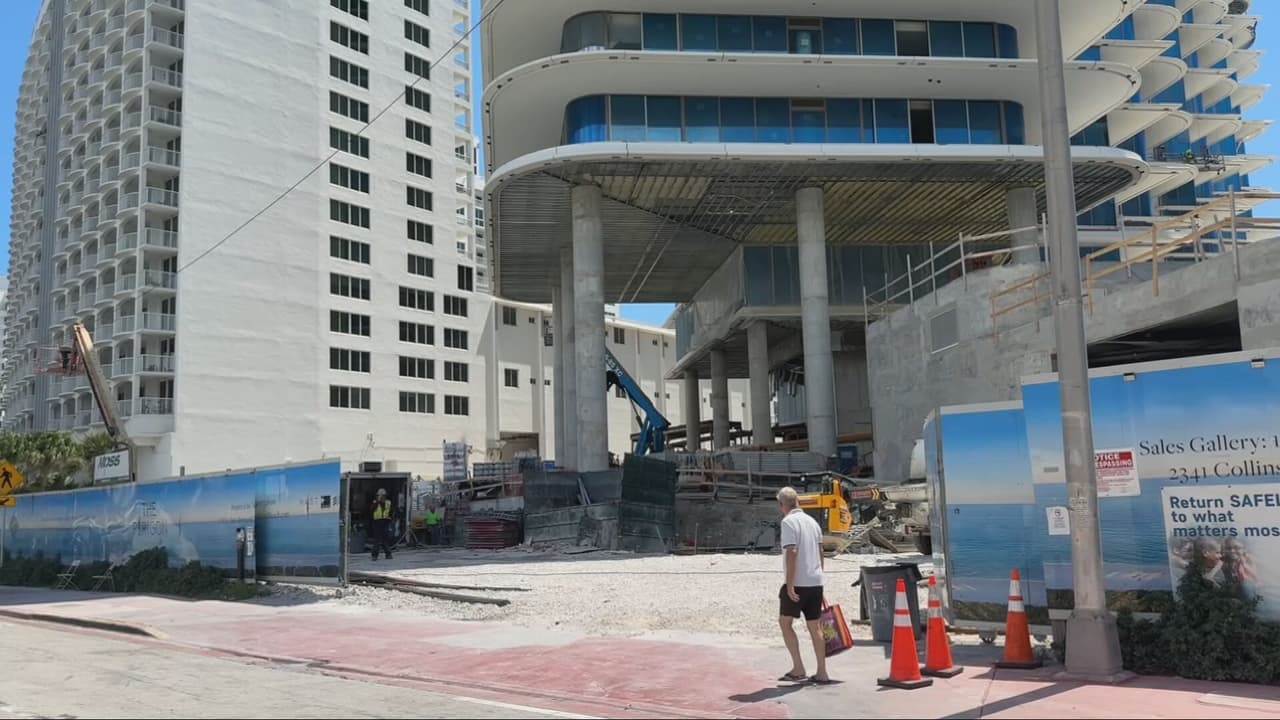 Residentes de edificio en Miami Beach denuncian ruidos de noche en la construcción de al lado