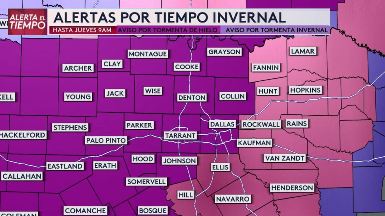 Extienden Aviso por Tormenta de Hielo para condados Dallas y Collin; hay riesgo de calles resbaladizas y apagones de luz