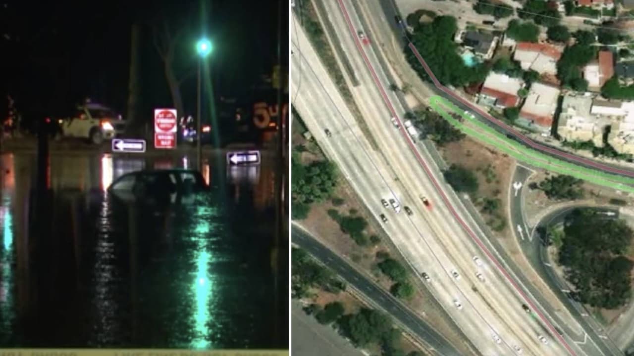 Dos personas rescatadas y cierre de vías tras ruptura de tubería en principal vía de Los Ángeles