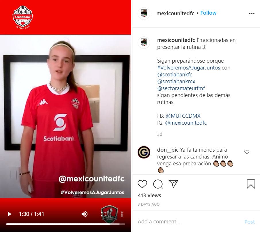 Aitana juega en la liga femenil de fútbol amateur de México: "¡Hola talento de Scotiabank Fútbol Club!
<b> Yo soy Aitana Ibarra y estoy lista para enseñarles una nueva sesión de ejercicios</b> que les ayudará a recuperar su actividad deportiva", dice la jovencita al inicio del video.
<br>