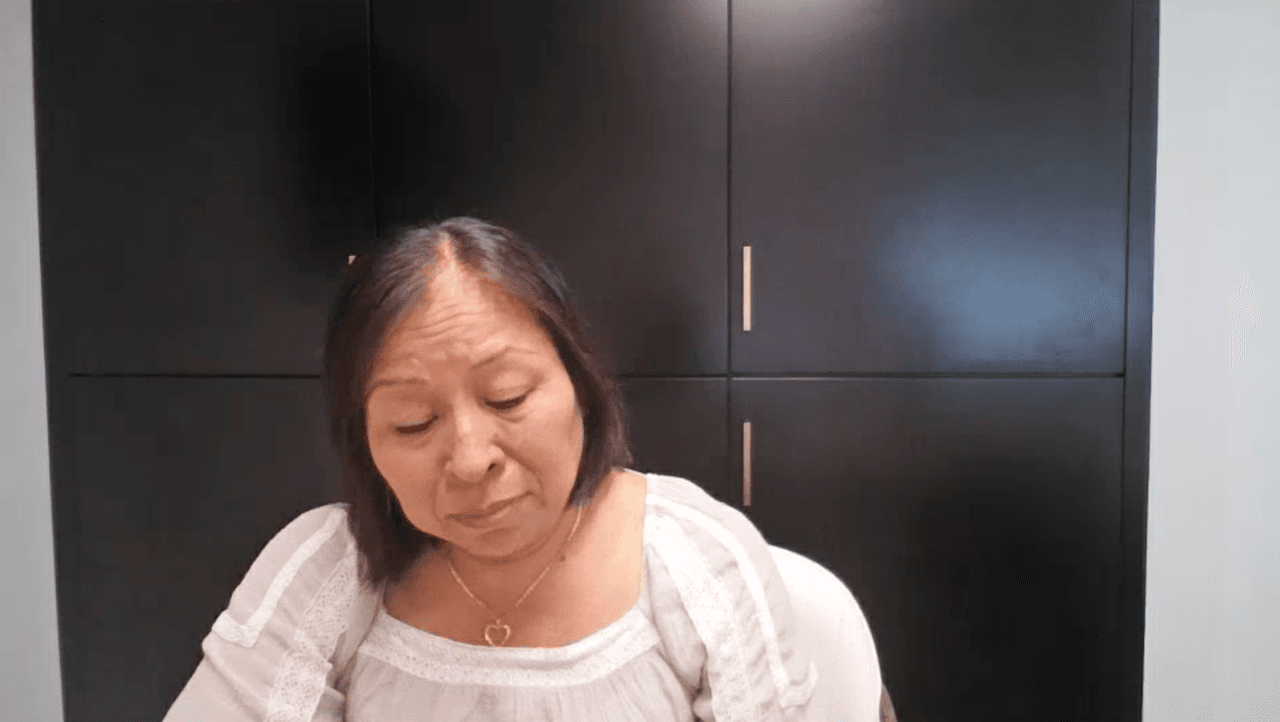 Minerva Terrones, durante la entrevista.