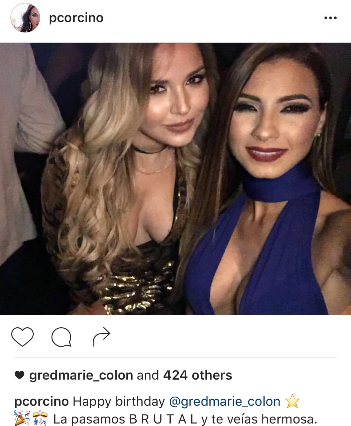 Gredmarie Colón celebró suus 28 años en la discoteca Brava