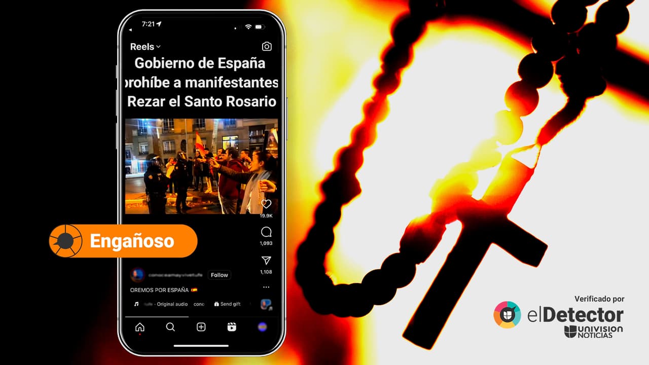 Es engañoso decir que el gobierno de España prohíbe a manifestantes rezar el rosario