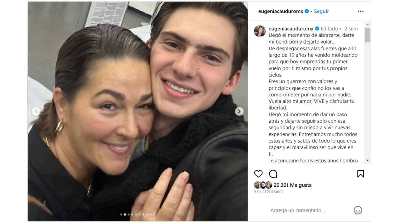 Eugenia Cauduro dedicó a su hijo Patricio un mensaje tras su partida a Inglaterra.