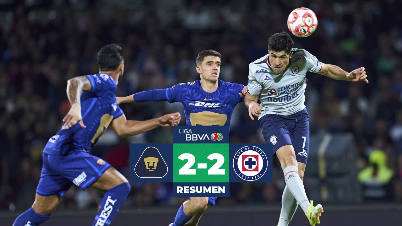 Pumas y Cruz Azul regalan un juegazo y empatan en Ciudad Universitaria