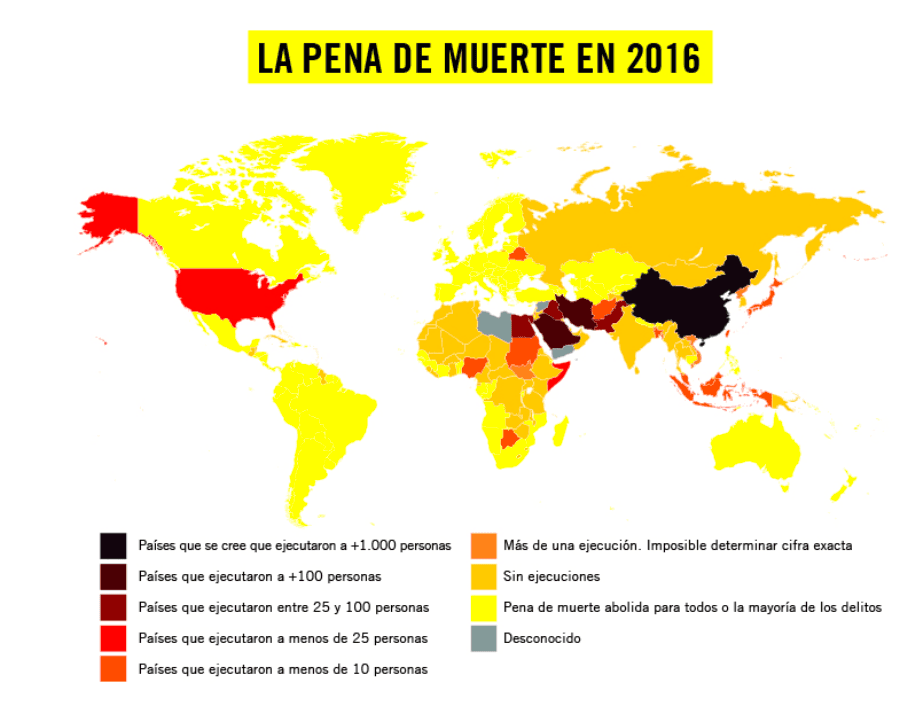 Mapa de ejecuciones en 2016