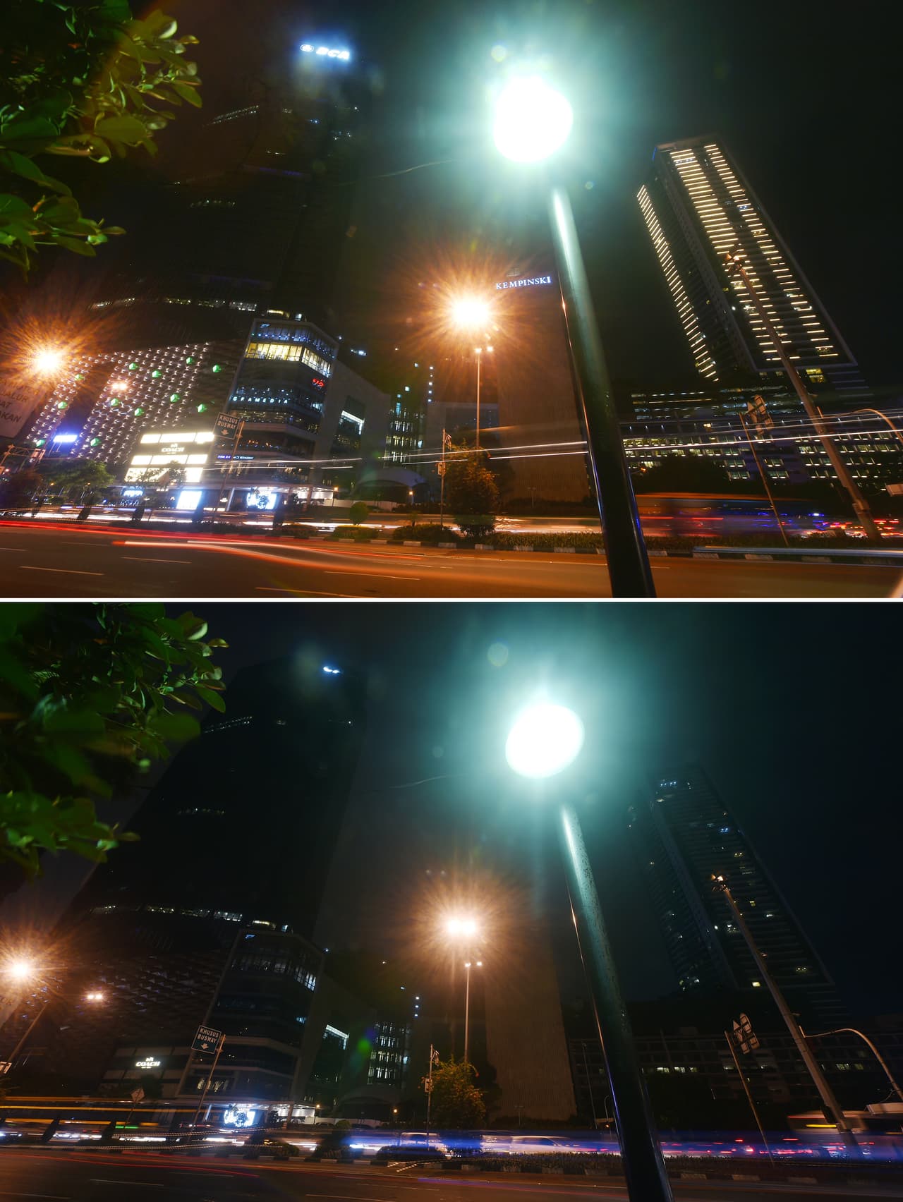 También apagaron sus luces los edificios en el distrito de negocios de Yakarta, Indonesia.