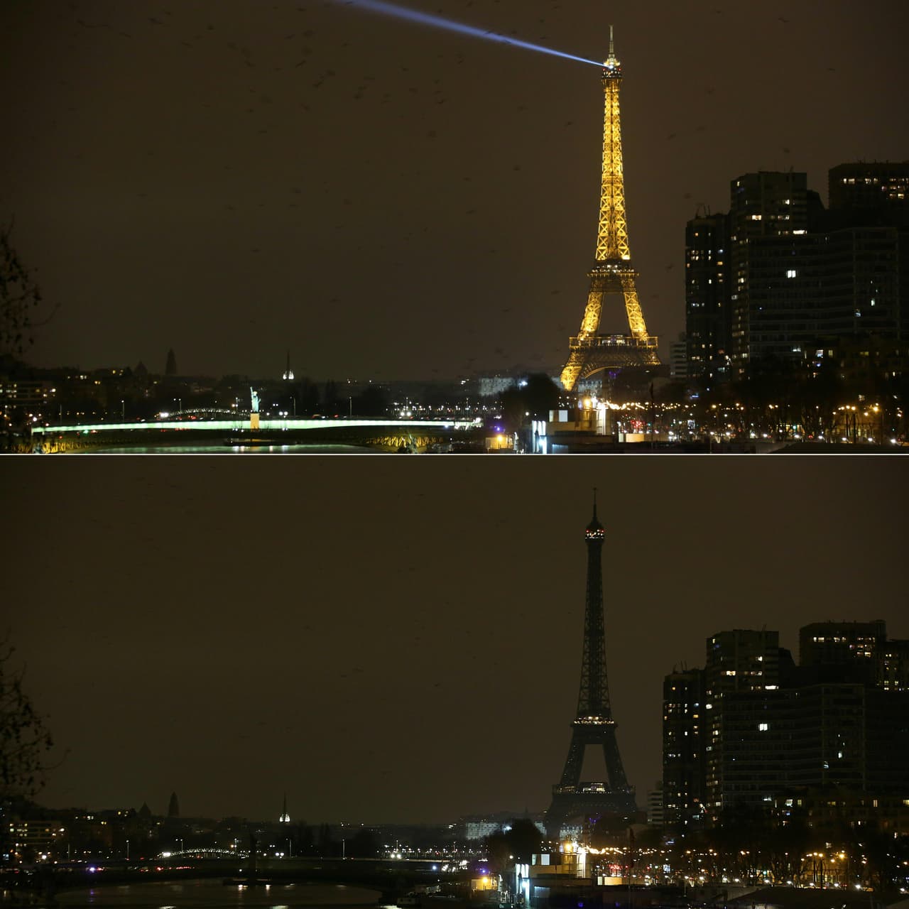 La Torre Eiffel apagó sus luces en el marco de la jornada ambientalista de La Hora del Planeta