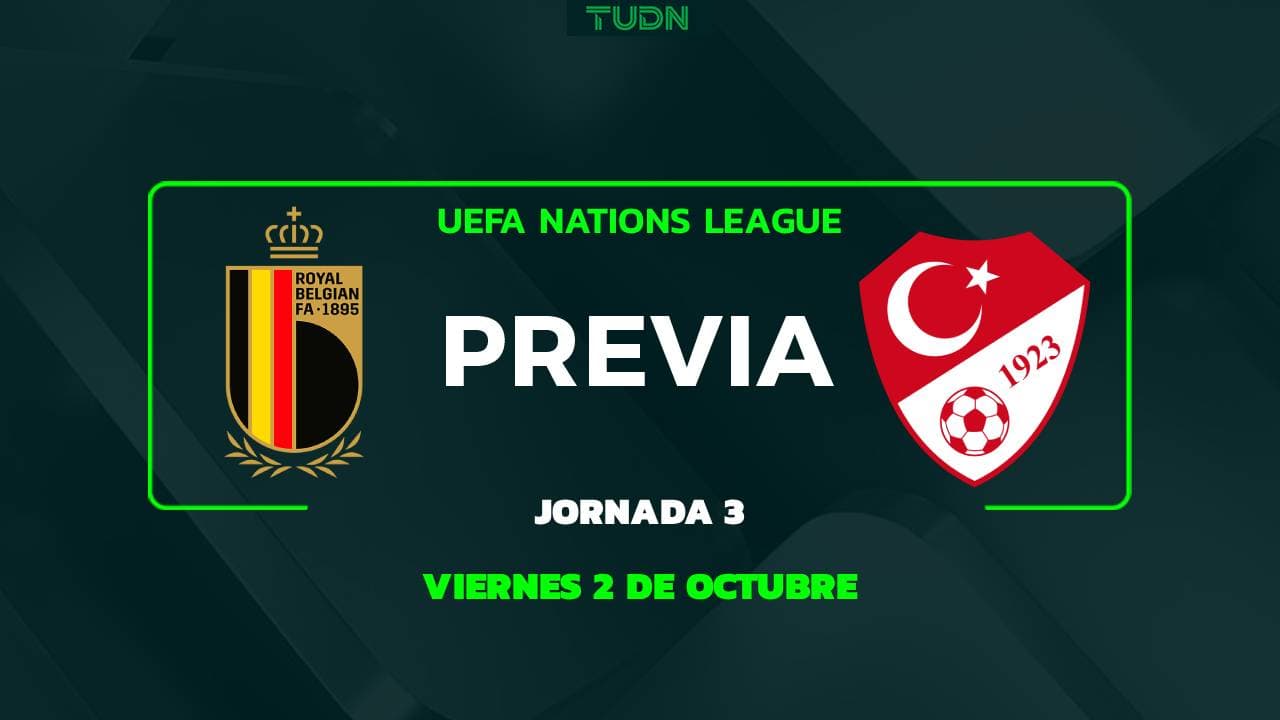 A qué hora y dónde ver el Bélgica vs. Turquía de UEFA Nations League