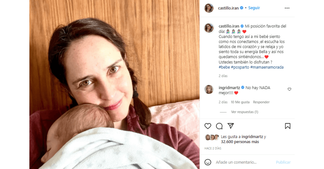 Irán Castillo y su bebé