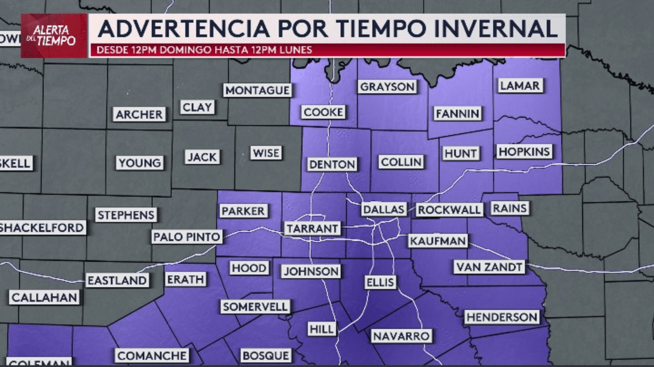 Estos son los condados afectados en Dallas-Fort Worth y alrededores.