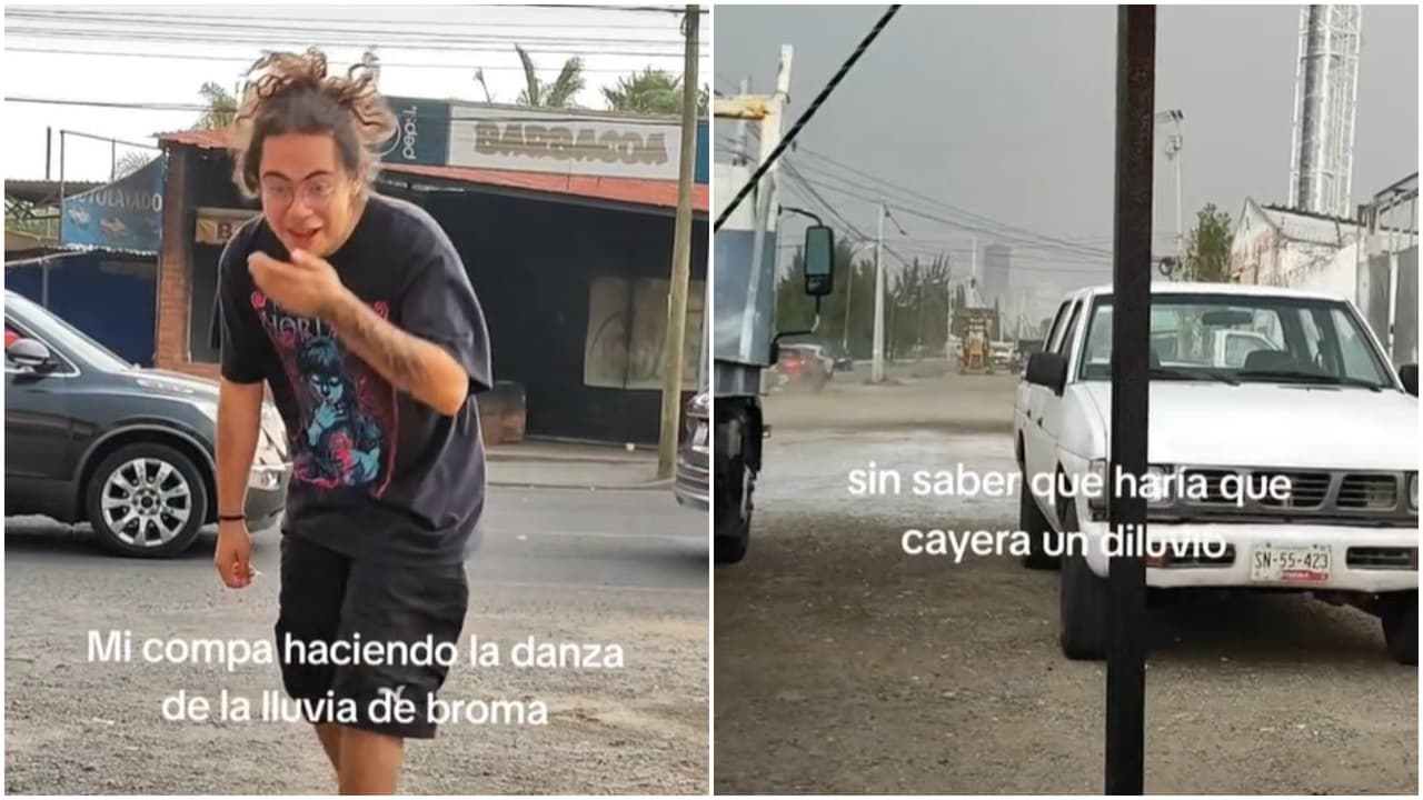 Joven hace la danza de la lluvia y cumple con su cometido.