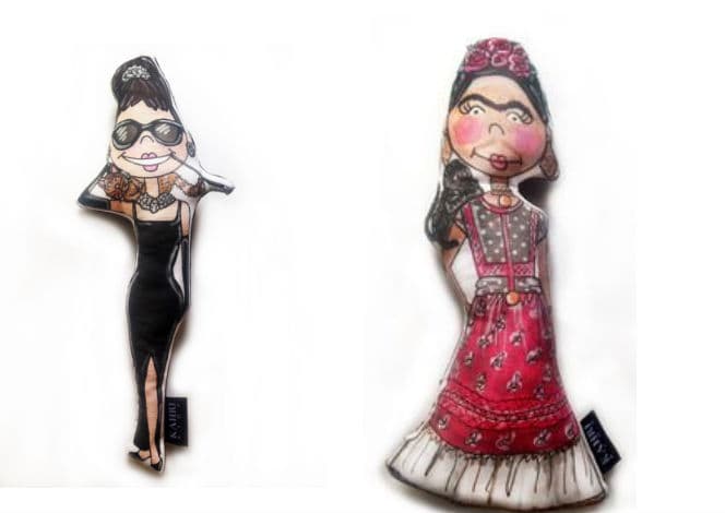 ¿Muy grandes para jugar a las muñecas? La artista basada en NYC Kahrianne Kerr ofrece estas muñecas de trapo inspiradas en celebridades que son una belleza. (30 dólares en Khari.com)