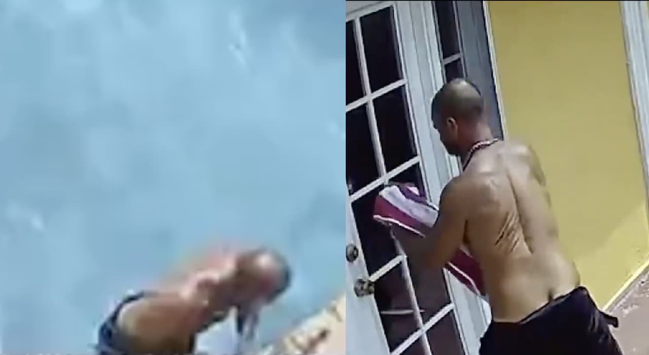 Intruso se da un baño en la piscina antes de entrar a robar en casa de Porter Ranch