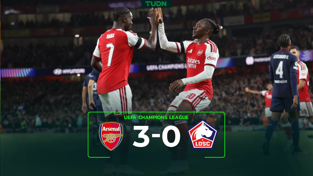 Arsenal golea al Lille en la Jornada 2 de la UEFA Champions League