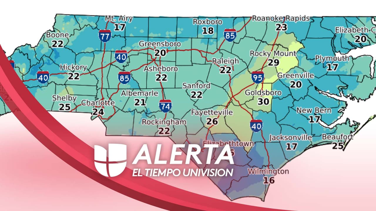 Tormentas eléctricas y vientos de 30 mph persisten el jueves en sectores de Carolina del Norte