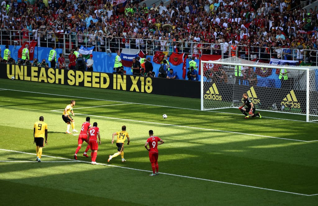 59.- Eden Hazard (Bélgica) al minuto 5, de penalti. Bélgica 1-0 Túnez.