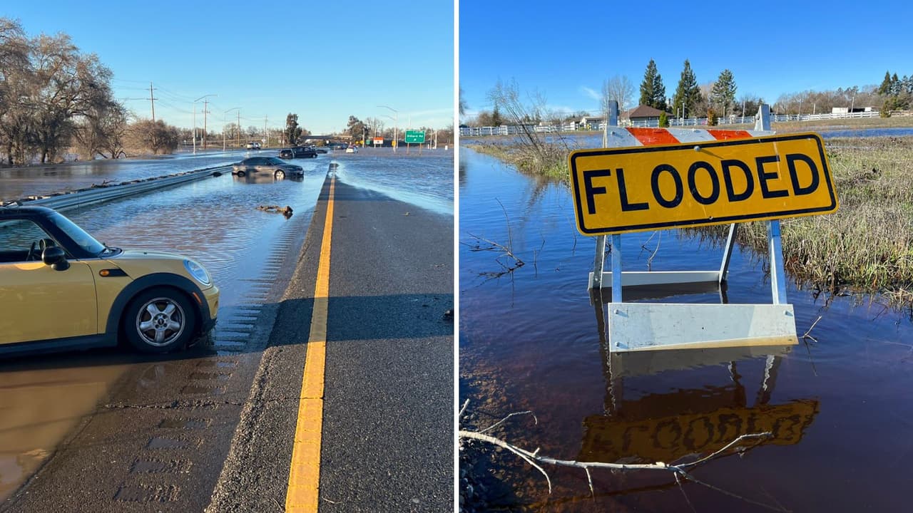 Reabren la Autopista 99 en ambos sentidos, al sur de Sacramento tras las inundaciones