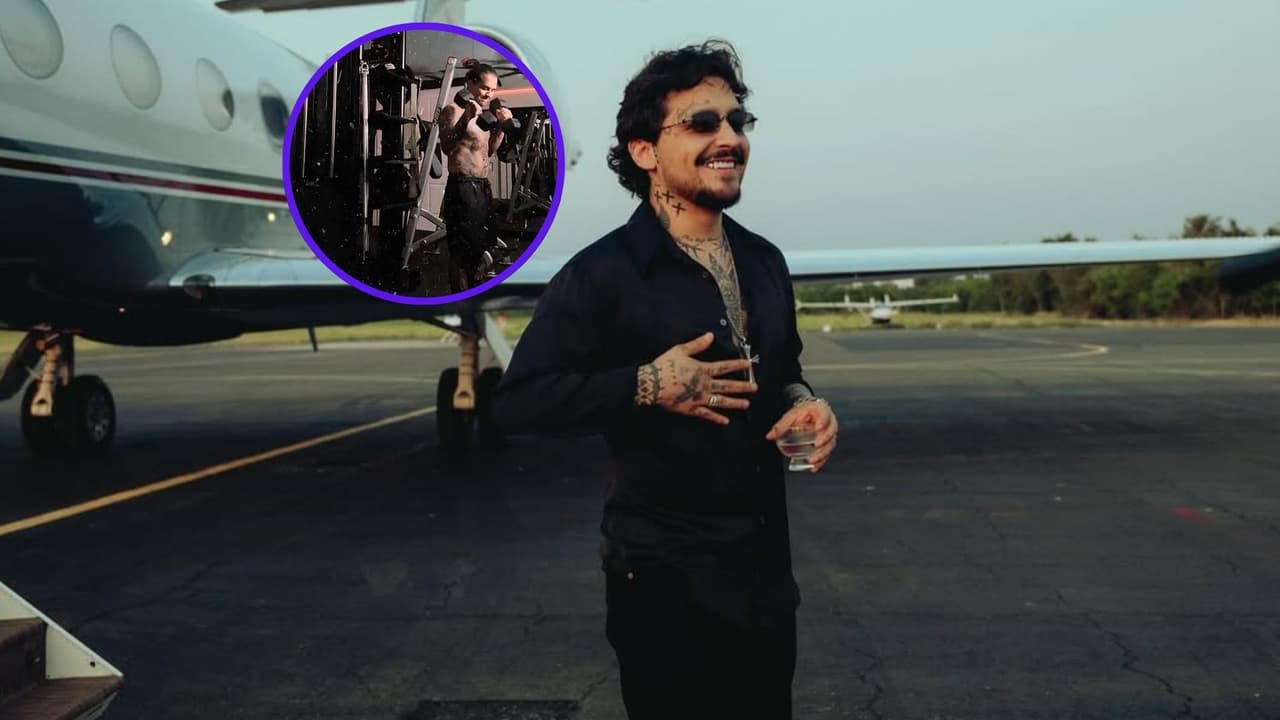 Christian Nodal presume su nueva figura y comparte rutina de ejercicios en redes