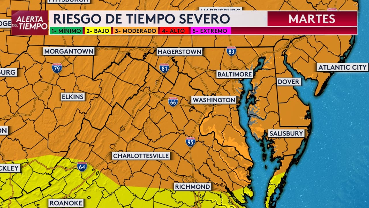 Alerta por tormentas severas en el DMV.: fuertes vientos, lluvias intensas y riesgo de tornado