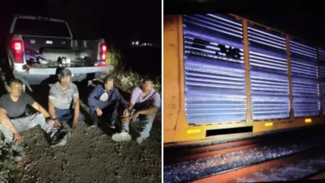 Agentes de la Patrulla Fronteriza rescataron a cuatro personas que estaban encerradas dentro de un vagón de carga cerca de Knippa, Texas.
