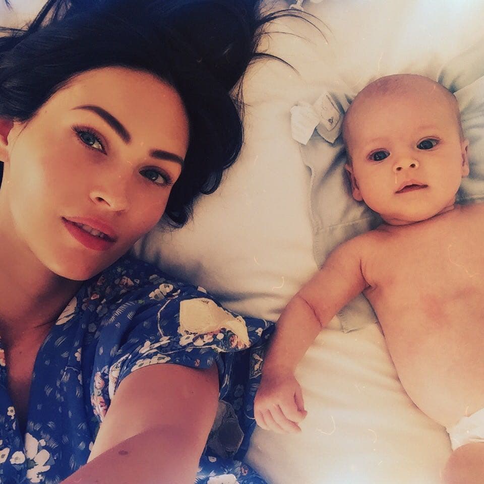 Megan Fox compartió esta foto de Journey River Green, su tercer hijo con el actor Brian Austin Green, a dos meses de su nacimiento.